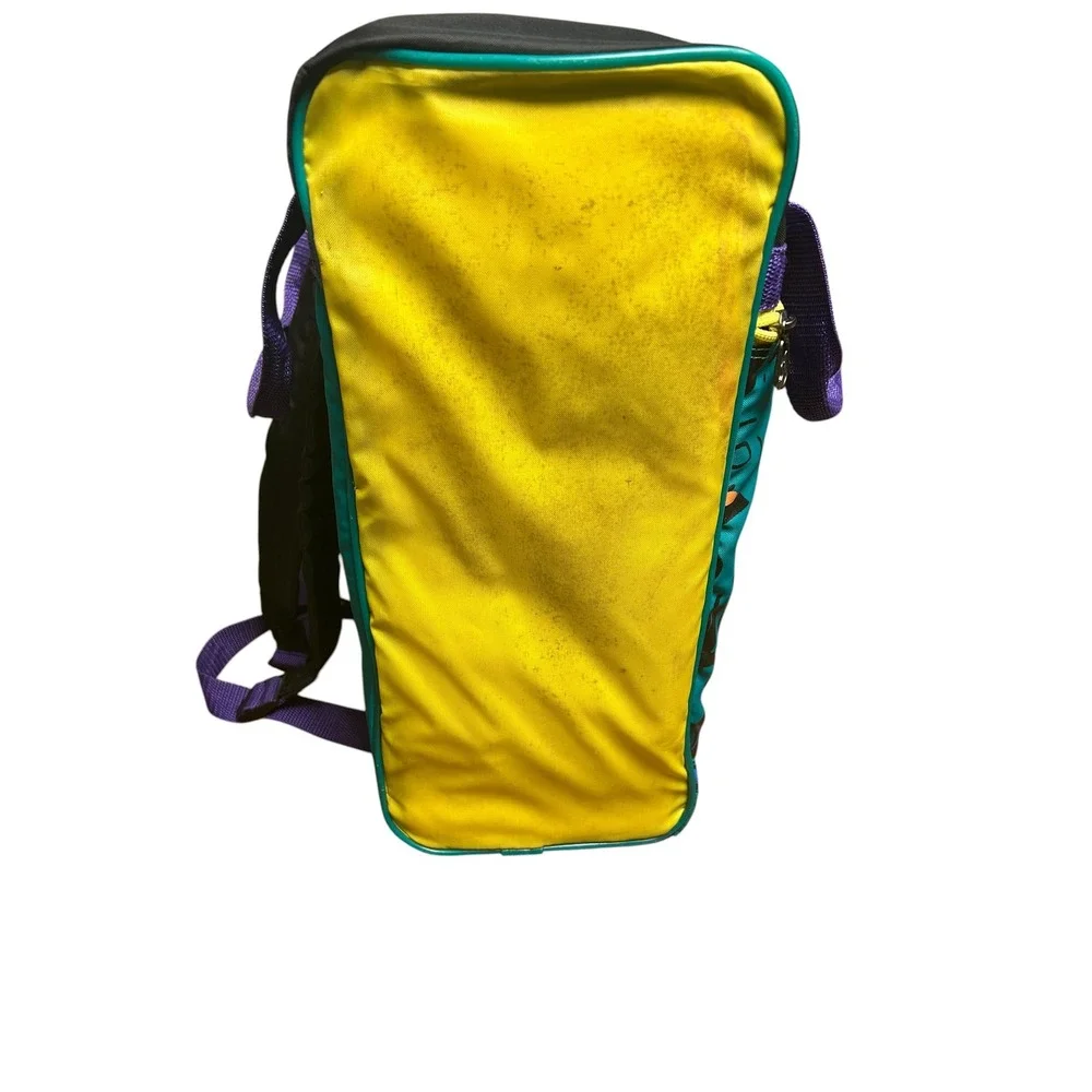 Vintage 90s Wiz Personal Locker Backpack SPI Organizer Geometric Memphis Teal